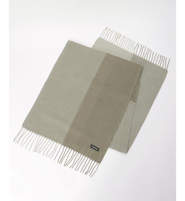 ikka「【抗菌防臭】編地切り替えワイドマフラー」|マフラー|