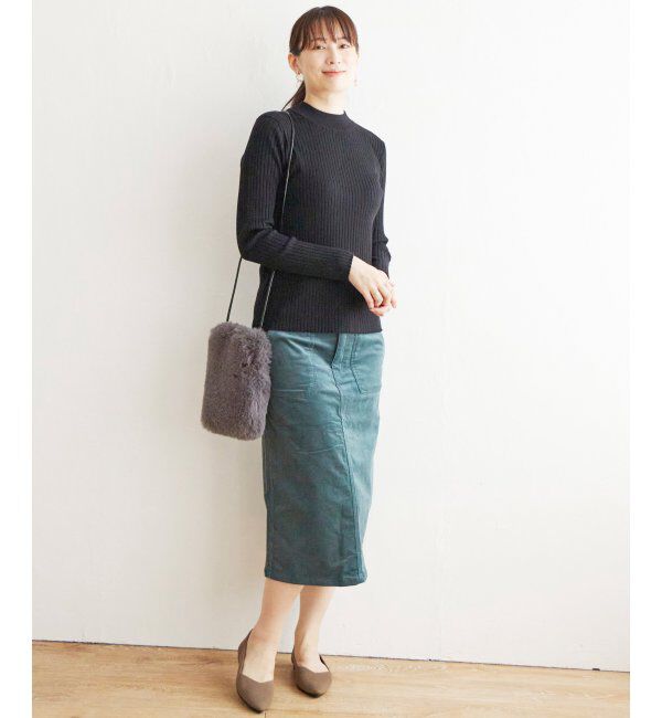 ikka「抗菌モックネックリブニット」|プルオーバー|