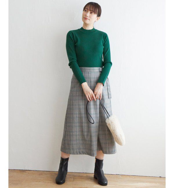 ikka「抗菌モックネックリブニット」|プルオーバー|