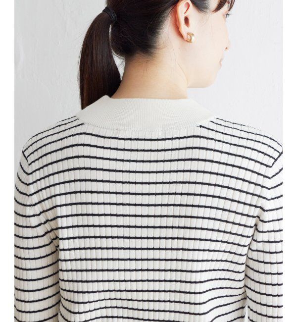 ikka「抗菌モックネックリブニット」|プルオーバー|