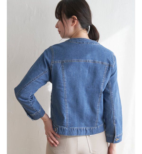 ikka「ストレッチノーカラーデニムGジャン」|その他|