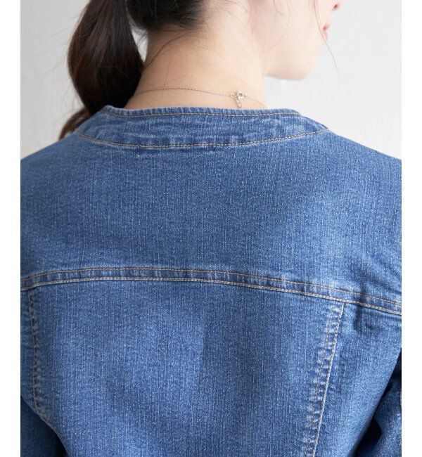 ikka「ストレッチノーカラーデニムGジャン」|その他|