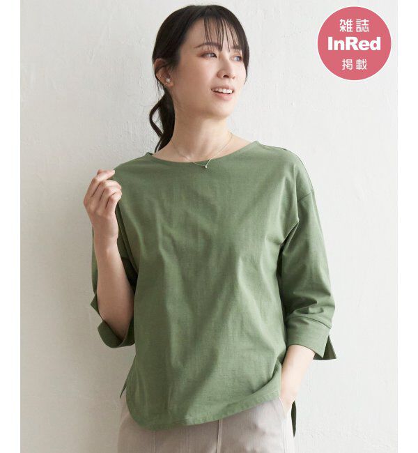 ikka「梨地ジョーゼットプルオーバー」|その他|オリーブ