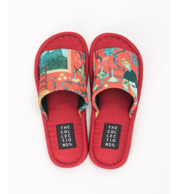 TOKYO DESIGN CHANNEL「絵画プリントマティススリッパ」|ルームシューズ|レッド