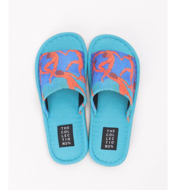 TOKYO DESIGN CHANNEL「絵画プリントマティススリッパ」|ルームシューズ|ブルー