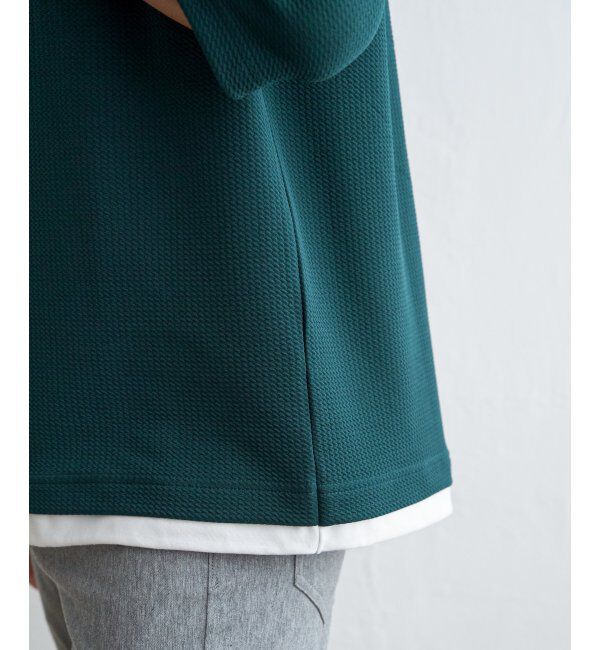 ikka「キーネックレイヤード7分袖Tシャツ」|Tシャツ・カットソー|