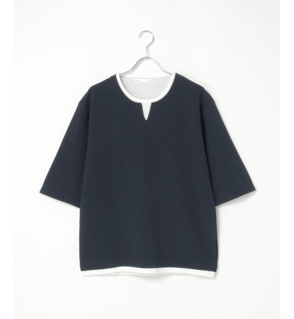 ikka「キーネックレイヤード7分袖Tシャツ」|Tシャツ・カットソー|