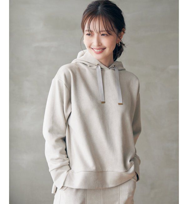 ikka「GOKU楽フェイクスエードフードパーカー」|パーカー|