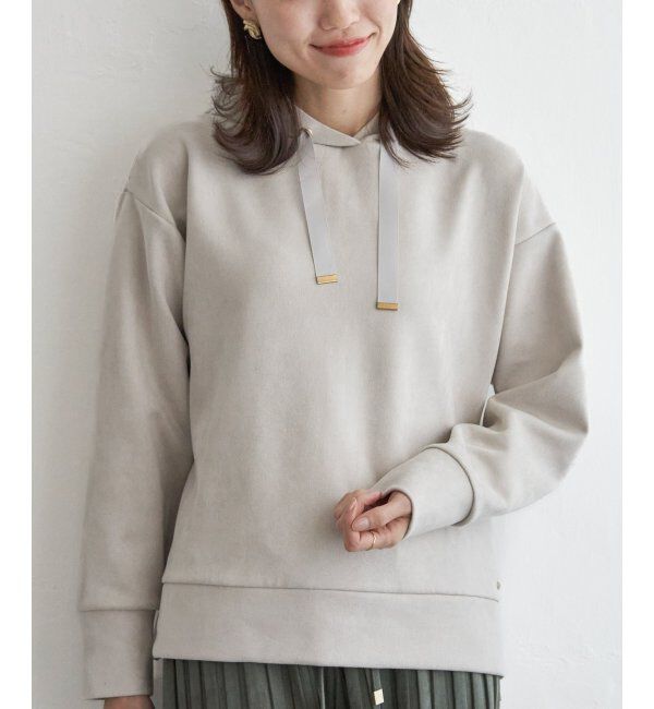 ikka「GOKU楽フェイクスエードフードパーカー」|パーカー|