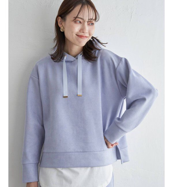 ikka「GOKU楽フェイクスエードフードパーカー」|パーカー|