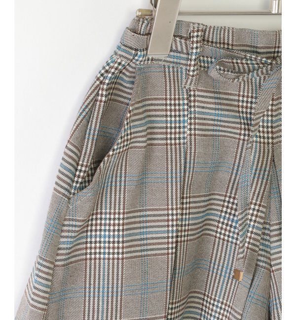 ikka kids「ポンポン付きチェックタックキュロット（120~160cm）」|スカート|