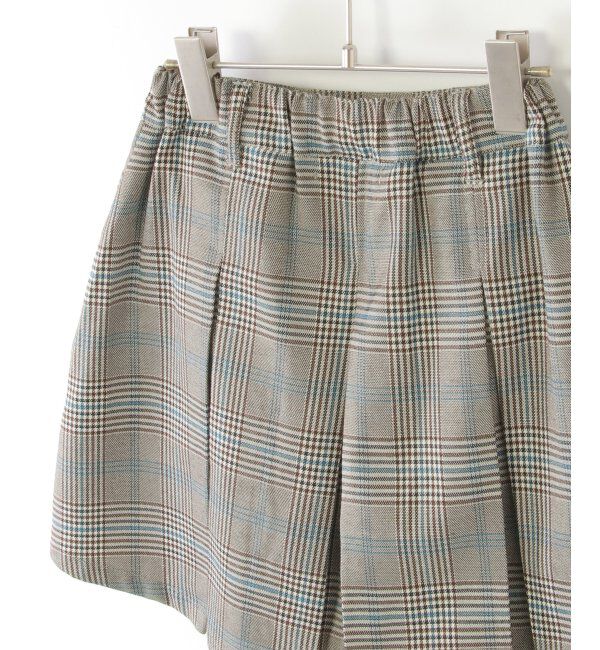 ikka kids「ポンポン付きチェックタックキュロット（120~160cm）」|スカート|