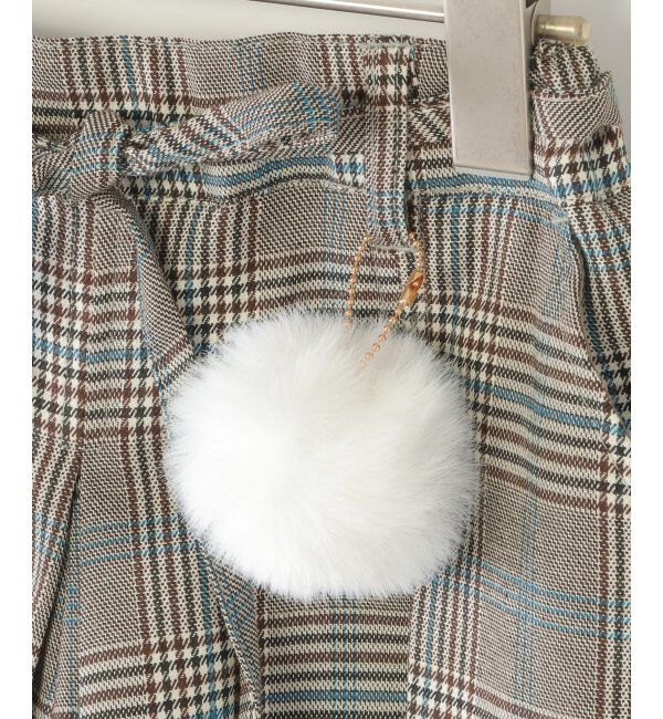 ikka kids「ポンポン付きチェックタックキュロット（120~160cm）」|スカート|