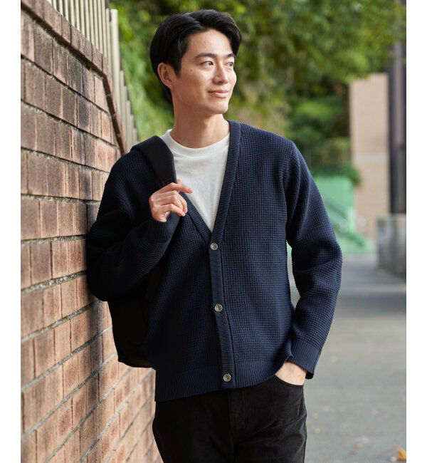 ikka「【2点セット】GOKU楽ニットカーデインナーセット」|その他|ネイビーブルー