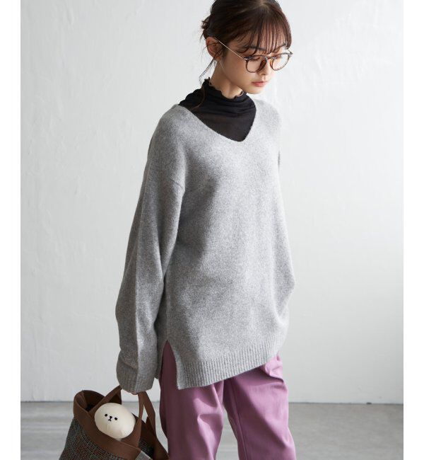 Lbc with Life「アンゴラ混Vネックニット」|カーディガン|