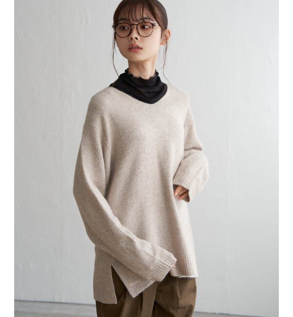 Lbc with Life「アンゴラ混Vネックニット」|カーディガン|