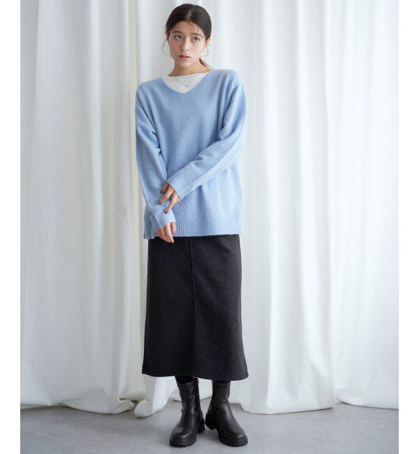 Lbc with Life「アンゴラ混Vネックニット」|カーディガン|