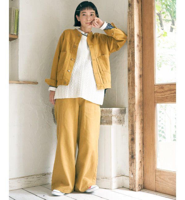 Lbc with Life「ＬＢＣデニムノーカラージャケット」|ブルゾン・スタジャン|