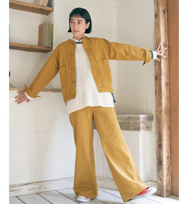 Lbc with Life「ＬＢＣデニムノーカラージャケット」|ブルゾン・スタジャン|