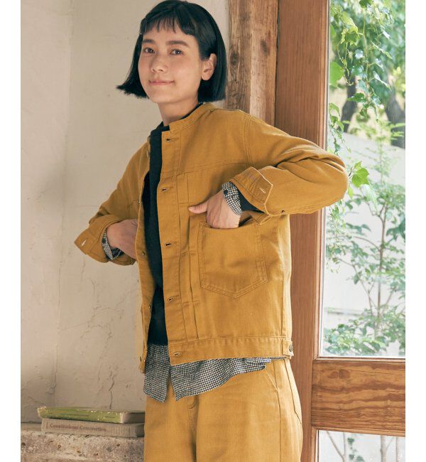 Lbc with Life「ＬＢＣデニムノーカラージャケット」|ブルゾン・スタジャン|