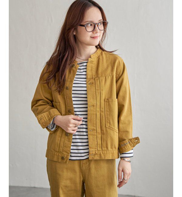 Lbc with Life「ＬＢＣデニムノーカラージャケット」|ブルゾン・スタジャン|