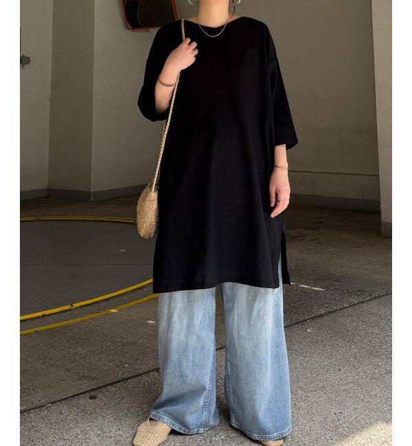 Lbc with Life「リネン混サックワンピース」|ワンピース|ブラック