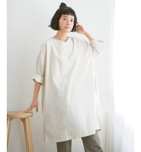 Lbc with Life「リネン混サックワンピース」|ワンピース|