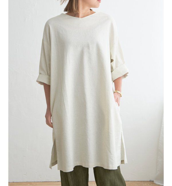 Lbc with Life「リネン混サックワンピース」|ワンピース|
