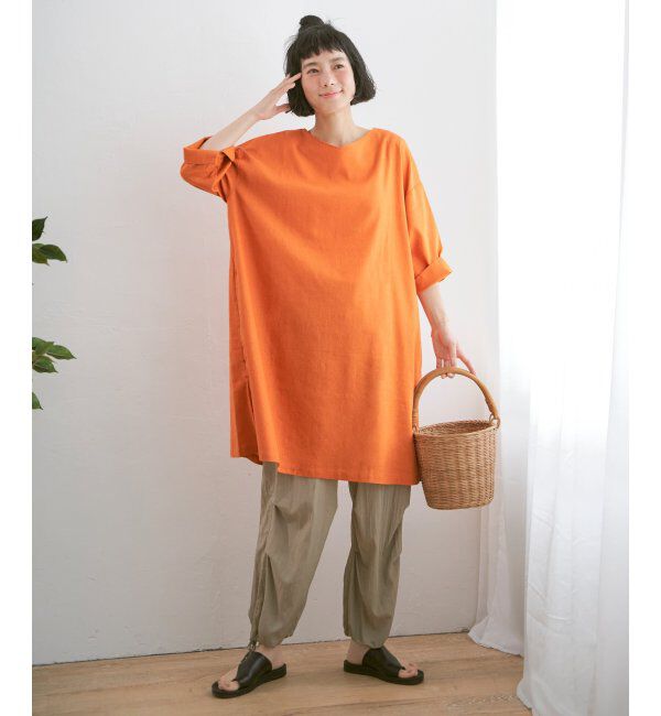 Lbc with Life「リネン混サックワンピース」|ワンピース|