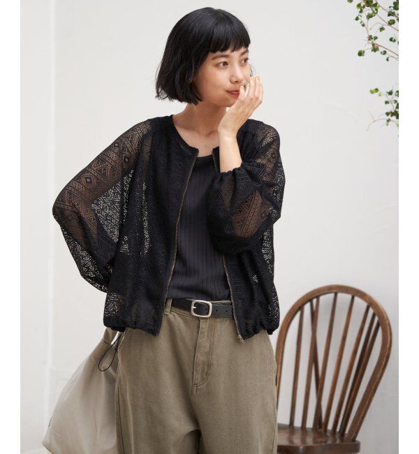 Lbc with Life「レースジップ6分ブルゾン」|ブルゾン・スタジャン|