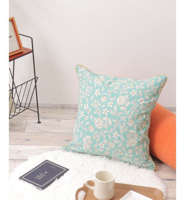 Lbc with Life「フローラルクッションカバー」|クッション・クッションカバー|グリーン