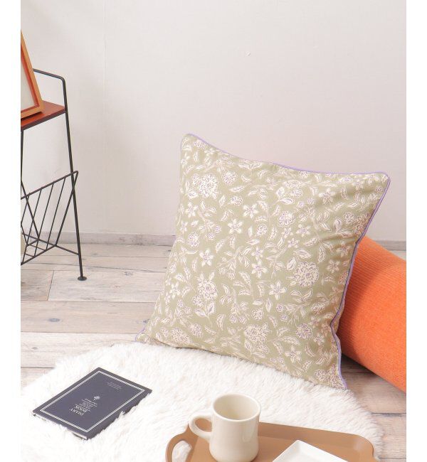 Lbc with Life「フローラルクッションカバー」|クッション・クッションカバー|ベージュ