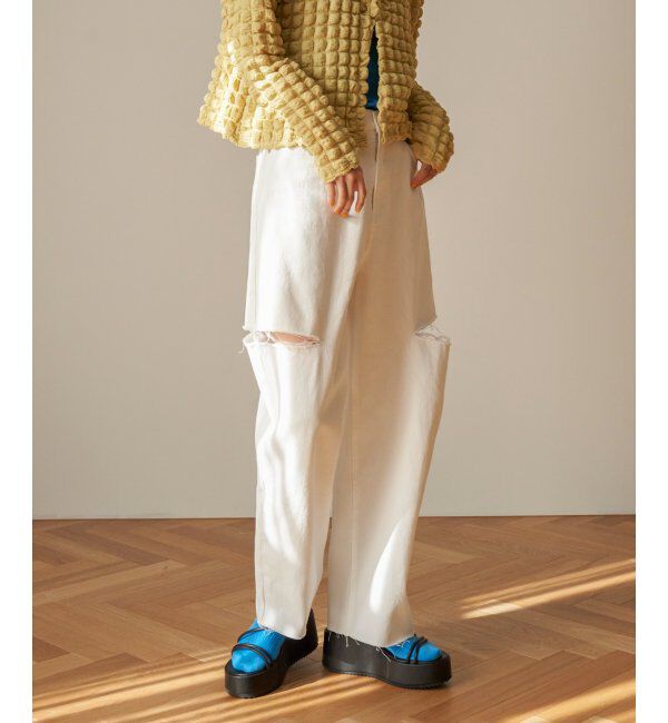 VENCE share style「サイドカットスリットストレートパンツ」|デニム|