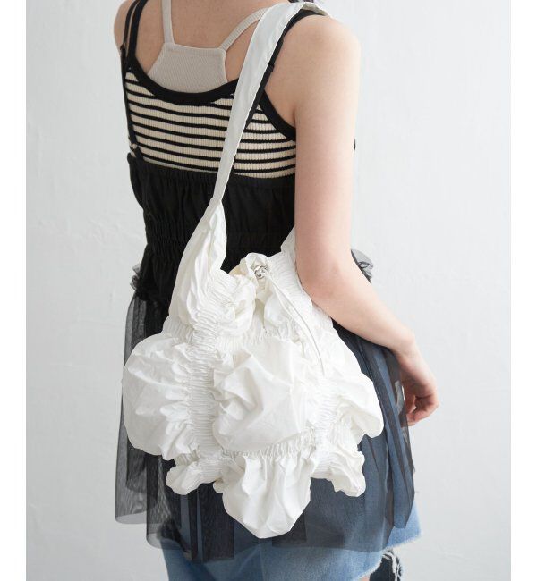 VENCE share style「くしゅくしゅワンハンドルバッグ」|その他|ホワイト