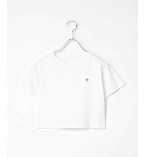 VENCE share style「ショート丈ハート泊プリントTシャツ」|Tシャツ・カットソー|ホワイト