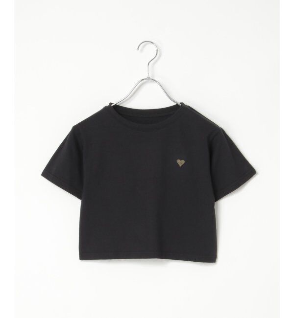 VENCE share style「ショート丈ハート泊プリントTシャツ」|Tシャツ・カットソー|ブラック