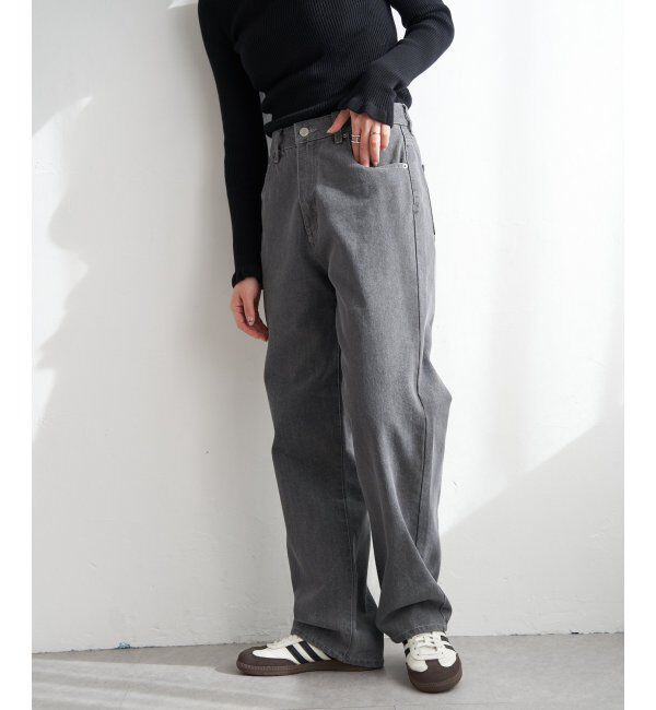 VENCE share style「12ozデニムローライズパンツ」|デニム|グレー