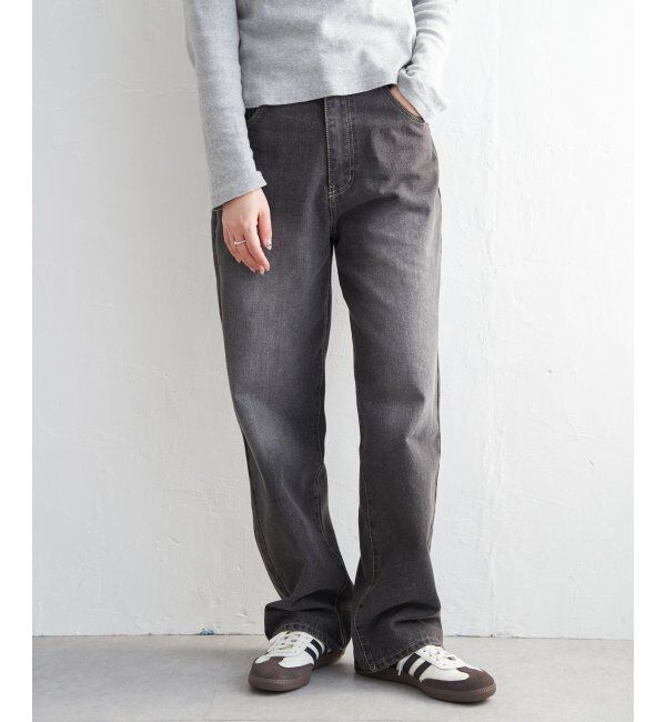 VENCE share style「12ozデニムローライズパンツ」|デニム|ブラック
