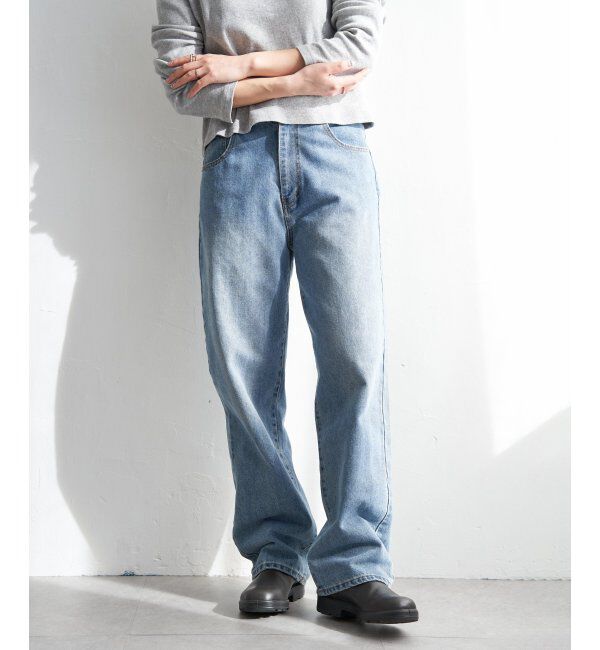 VENCE share style「12ozデニムローライズパンツ」|デニム|ライトブルー