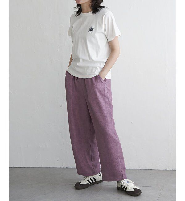 VENCE share style「天竺フラワー刺繍コンパクトTシャツ」|Tシャツ・カットソー|