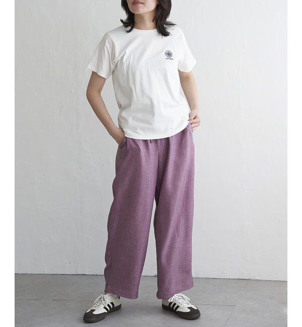 VENCE share style「天竺フラワー刺繍コンパクトTシャツ」|Tシャツ・カットソー|