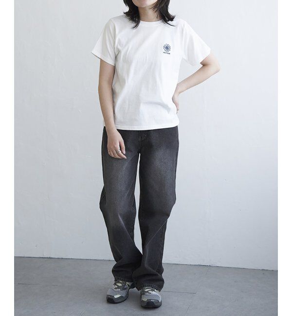 VENCE share style「天竺フラワー刺繍コンパクトTシャツ」|Tシャツ・カットソー|