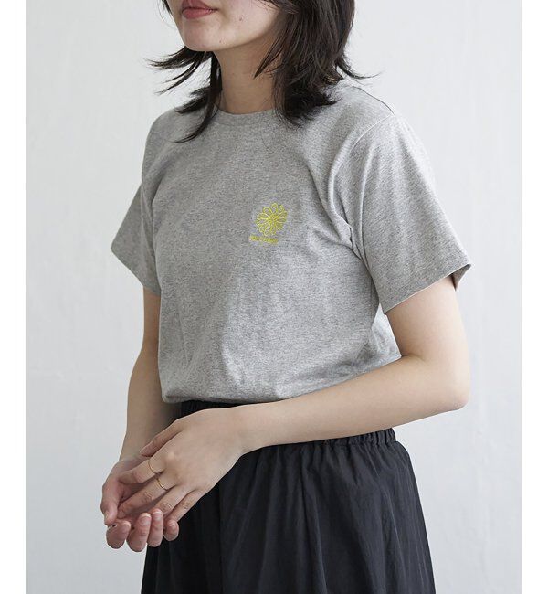 VENCE share style「天竺フラワー刺繍コンパクトTシャツ」|Tシャツ・カットソー|モクグレー