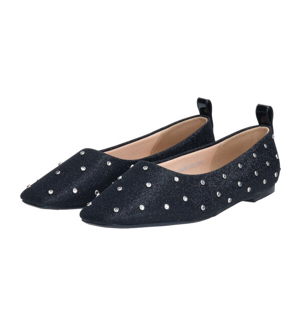Bridget Birkin「【Bridget Birkin】ドットビジューグリッターフラットシューズ(551540)」|その他|