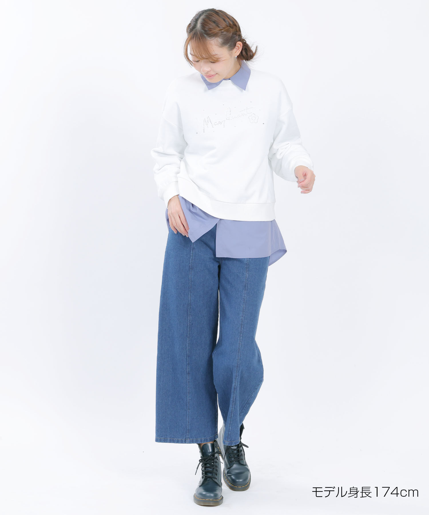 MARY QUANT「バックロゴシャツ ブラウス」|カーディガン|