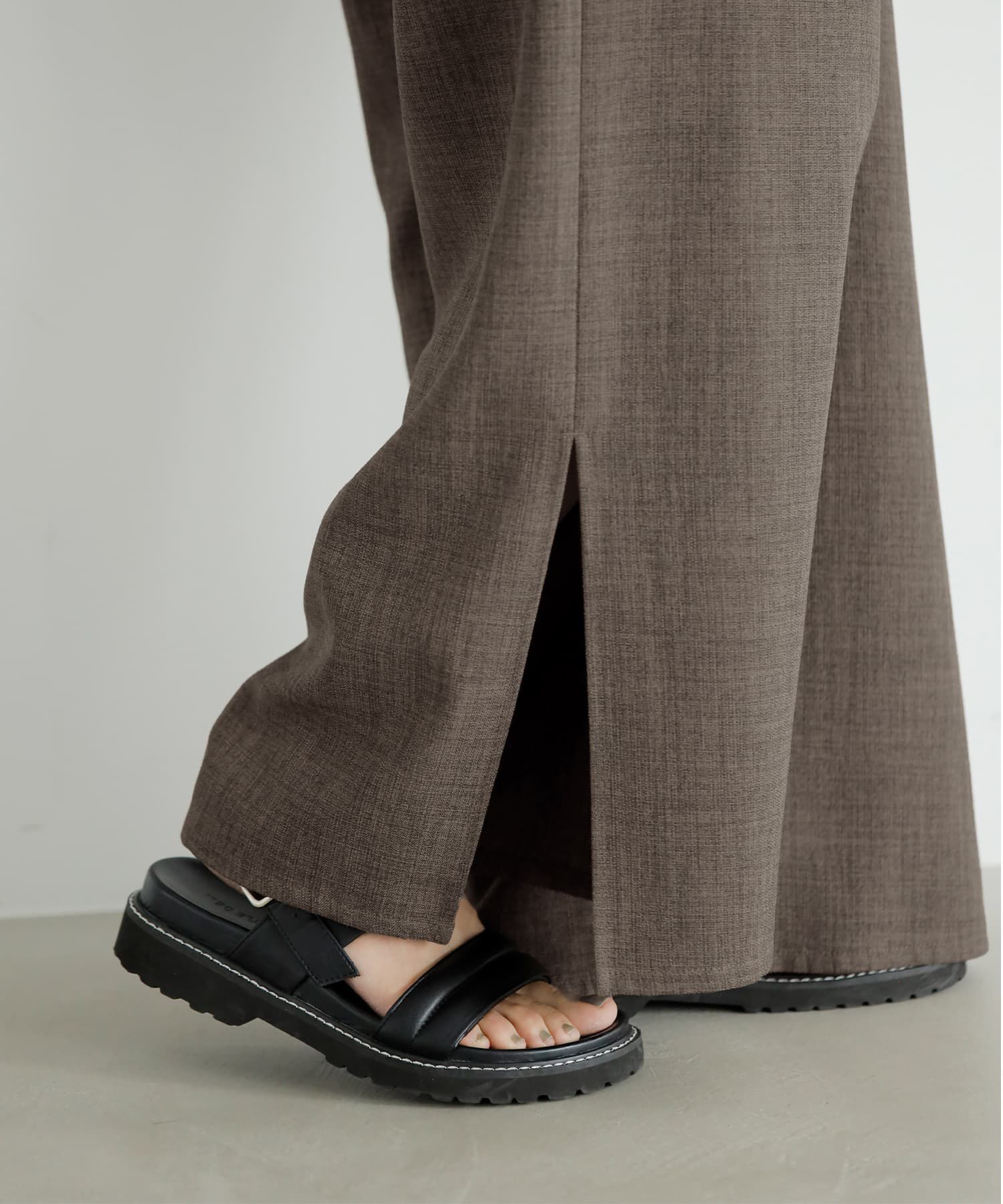 STYLE DELI「綾織り裾スリットサロペット」|オールインワン|