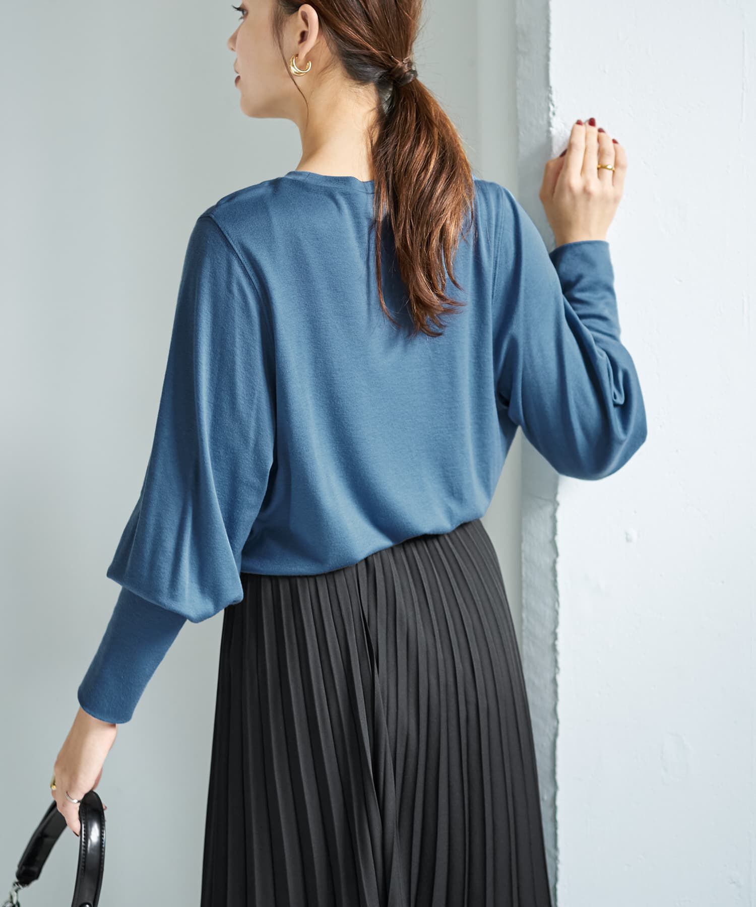 STYLE DELI「【Made in Japan】なめらかテンセル袖ギャザートップス」|Tシャツ・カットソー|