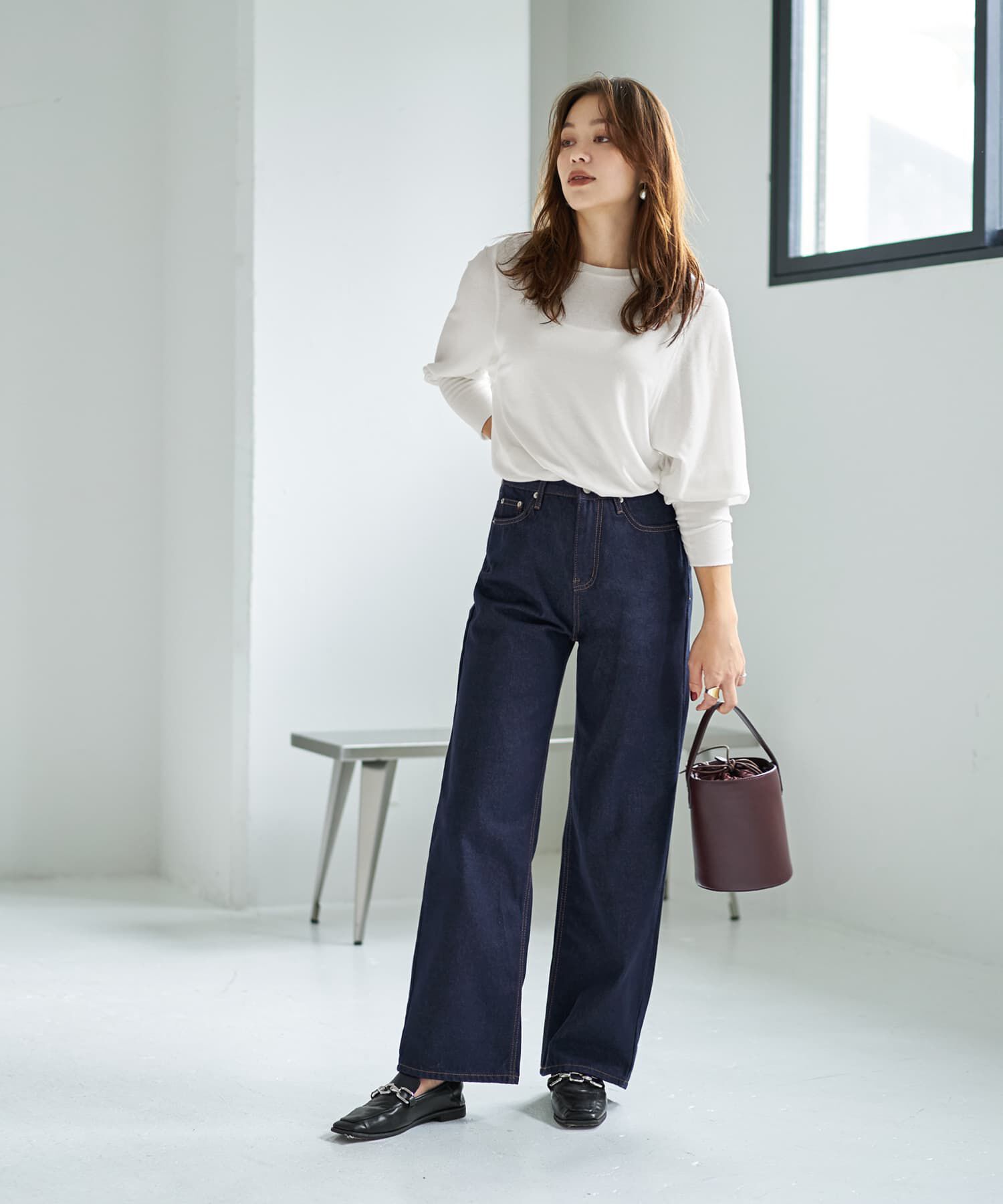 STYLE DELI「【Made in Japan】なめらかテンセル袖ギャザートップス」|Tシャツ・カットソー|