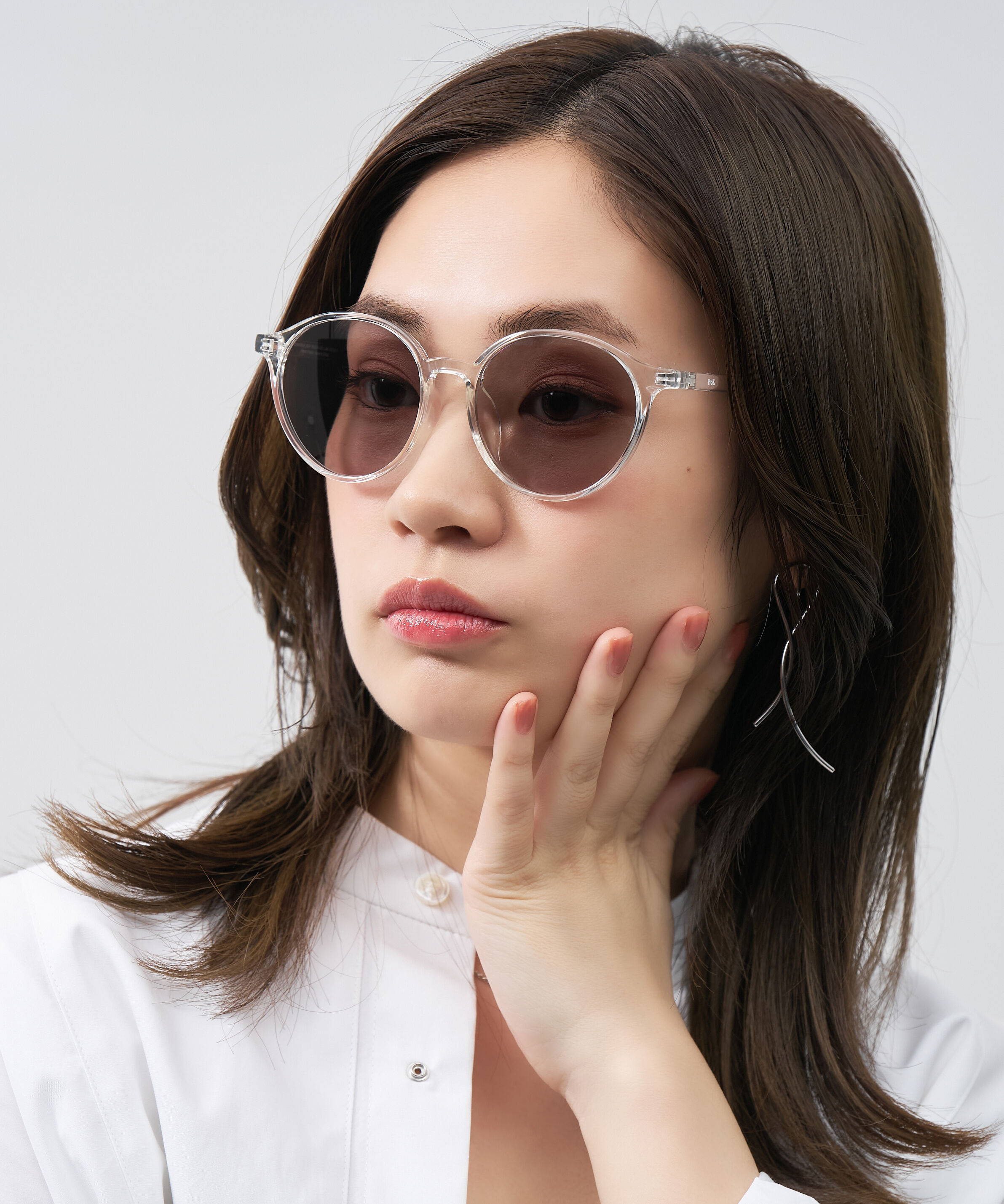  「ボストン型 サングラス｜クリア 黒縁 ライトカラー COLOR SUNGLASSES UVカット 紫外線対策 」|サングラス|クリア