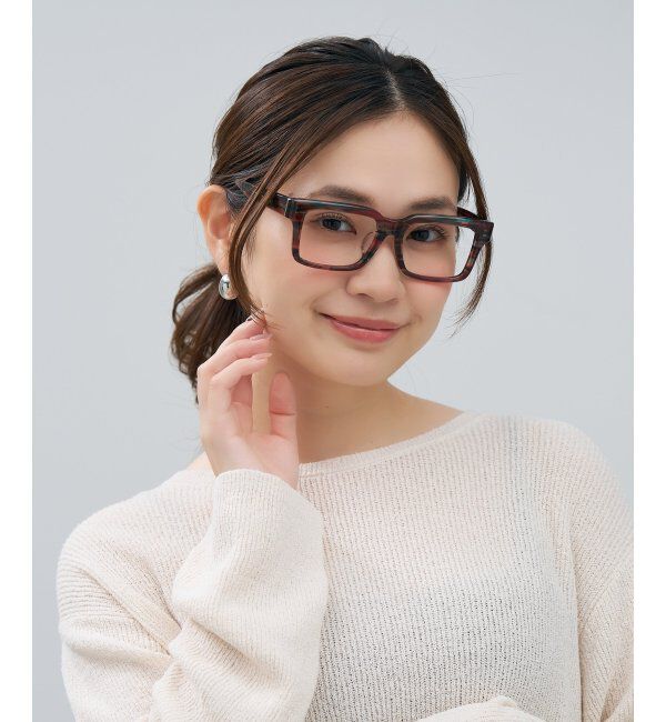  「ウェリントン型 メガネ | マツケリ MAZZUCCHELLI｜ 四角 伊達・度付き眼鏡 ユニセックス  レンズ交換券付」|メガネ|レッド